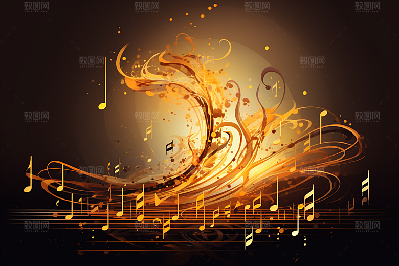 音乐音符灵动旋律素材