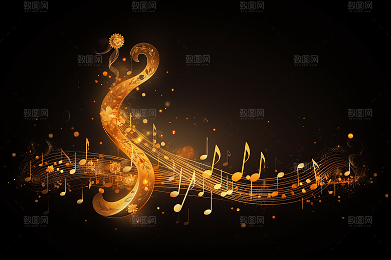 音乐音符彩色乐章素材