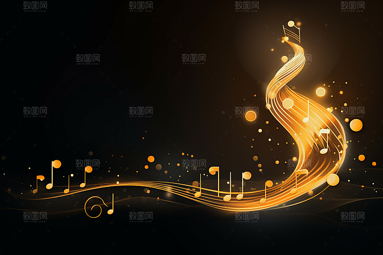 音乐音符灵动旋律素材