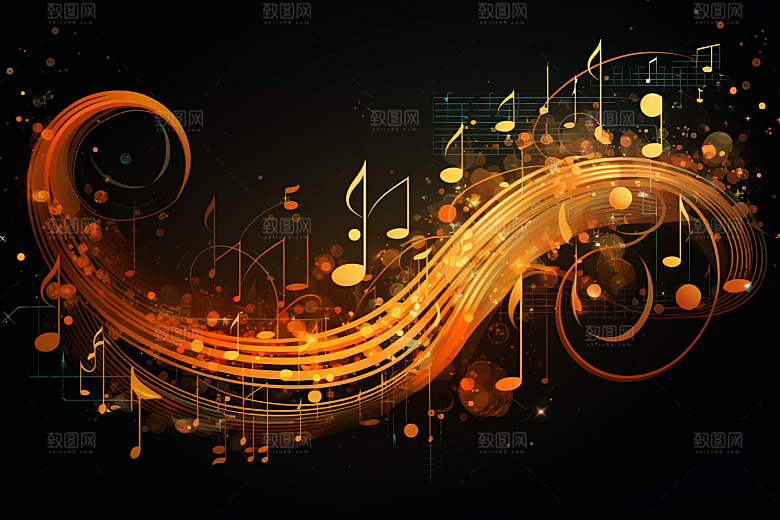 音乐音符动感高清素材