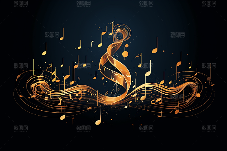 音乐音符彩色旋律素材