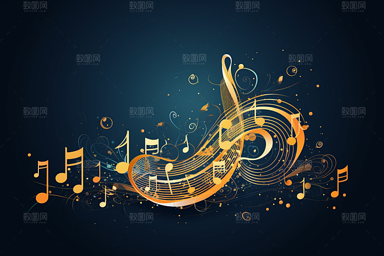 音乐音符律动旋律素材
