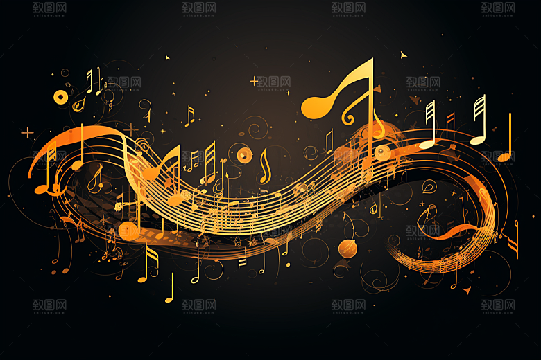 音乐音符跃动动感素材