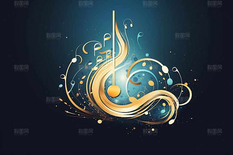 音乐音符彩色律动素材