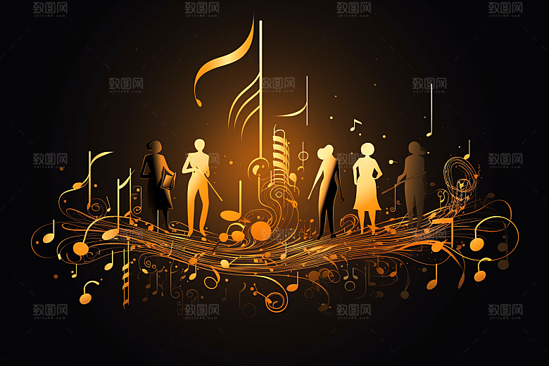 音乐音符动感律动素材