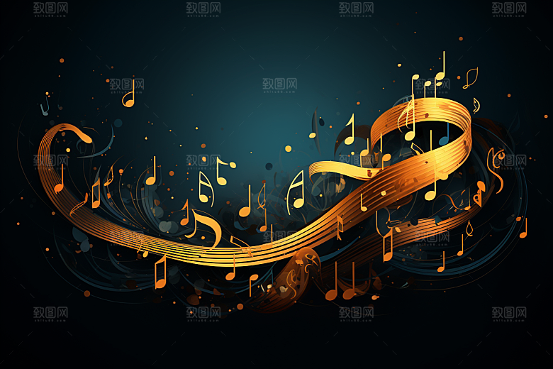 音乐音符彩色旋律素材