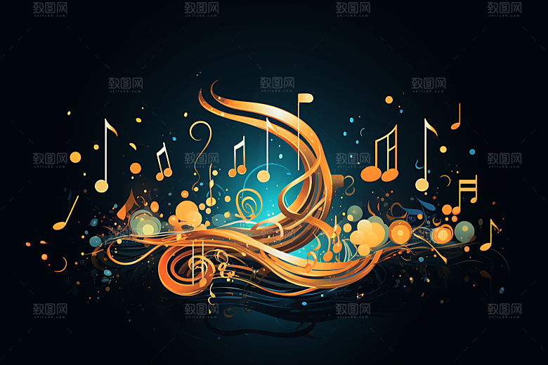 音乐音符动感跃动素材