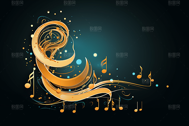 音乐音符彩色律动素材