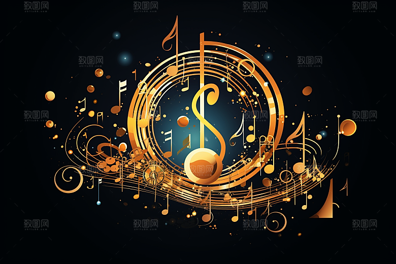 音乐音符动感灵动素材
