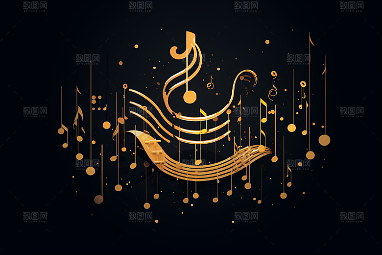 音乐音符彩色旋律素材