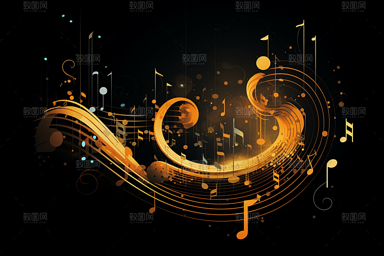 音乐音符动感灵动素材