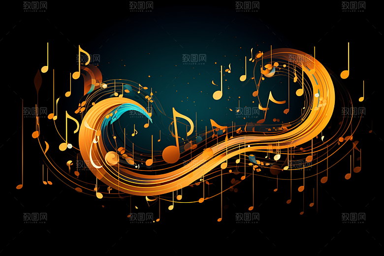 音乐音符跃动律动素材