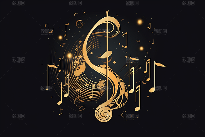 音乐音符彩色乐符素材