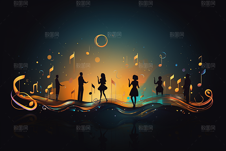 音乐音符律动高清素材