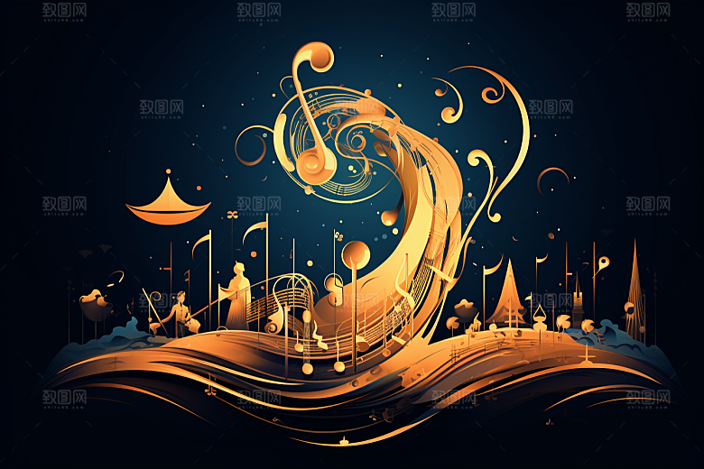 音乐音符旋律动感素材