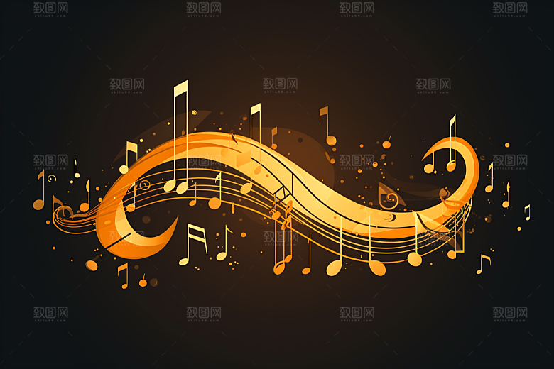 音乐音符律动彩色素材