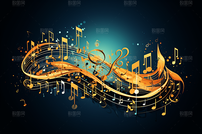 音乐音符灵动动感素材