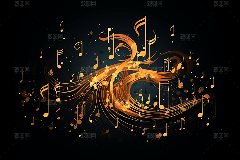 音乐音符灵动乐章素材