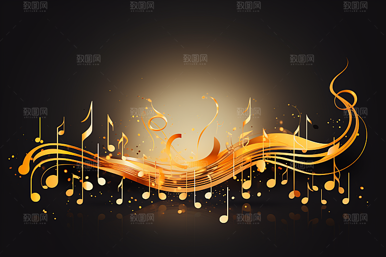 音乐音符旋律灵动素材