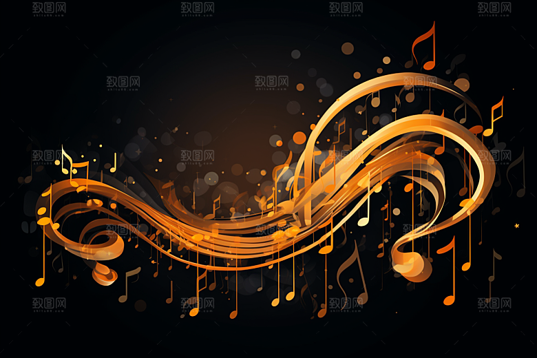 音乐音符灵动律动素材