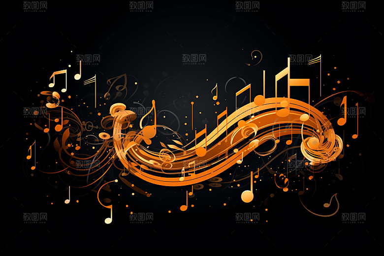 音乐音符跃动彩色素材