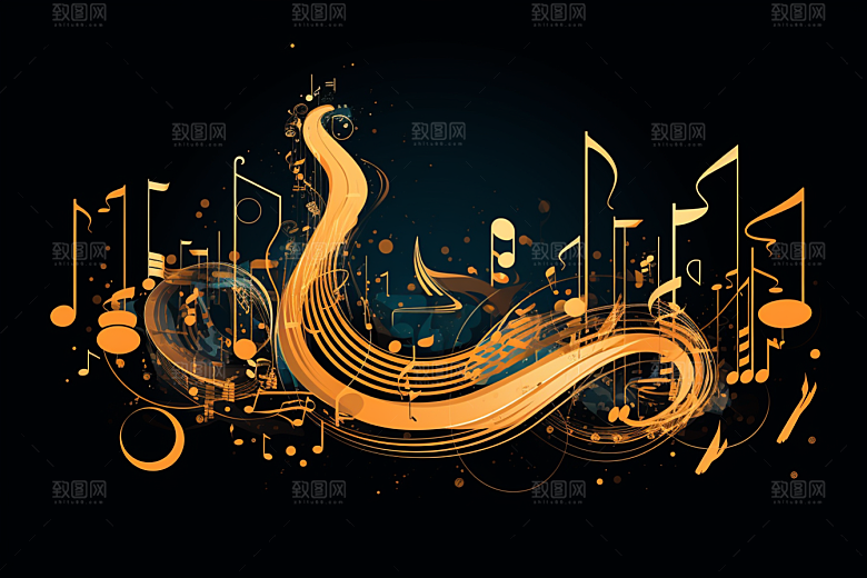 音乐音符乐章律动素材