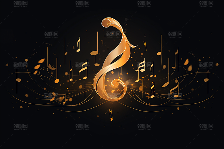 音乐音符跃动彩色素材