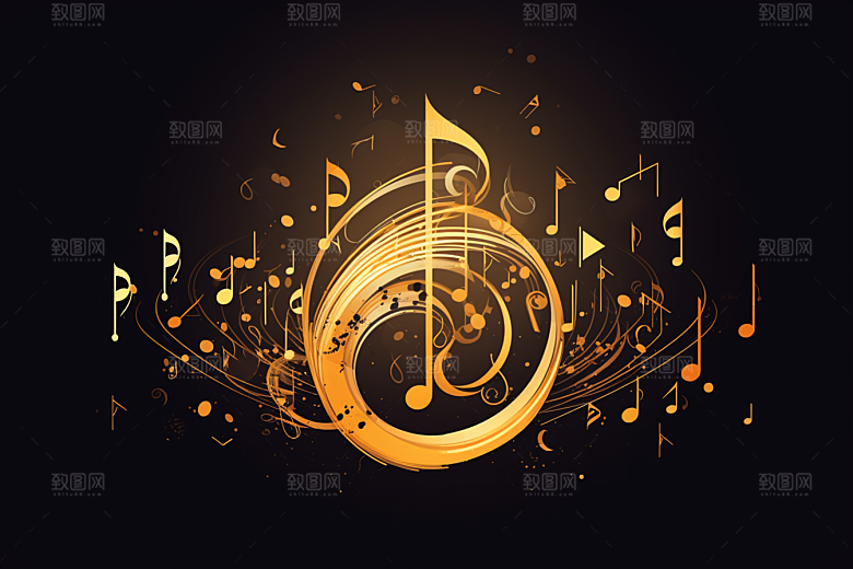 音乐音符灵动旋律素材
