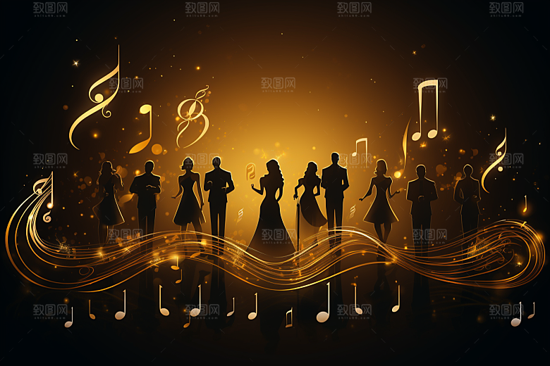 音乐音符高清旋律素材