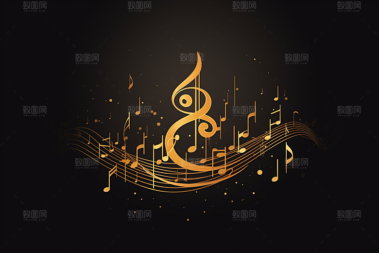 音乐音符灵动彩色素材