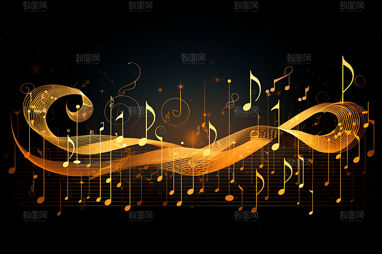 音乐音符彩色旋律素材
