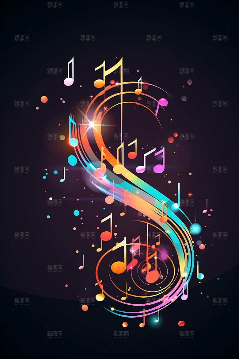 音乐音符律动旋律素材