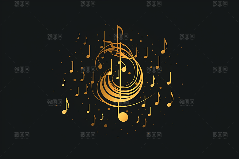 音乐音符灵动彩色素材