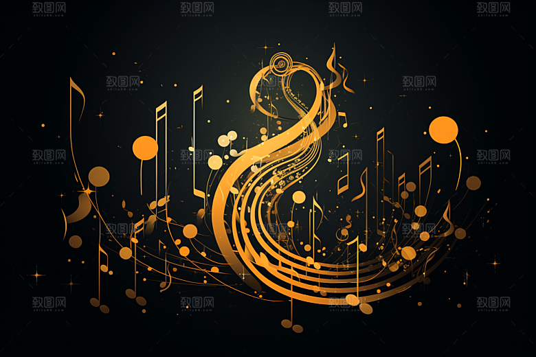 音乐音符乐章彩色素材