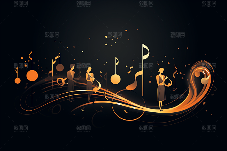 音乐音符乐章彩色素材