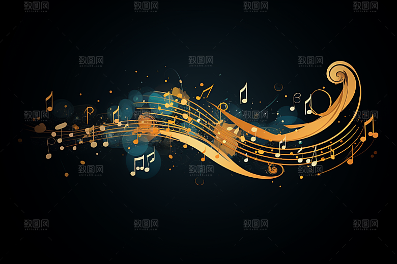 音乐音符律动跃动素材