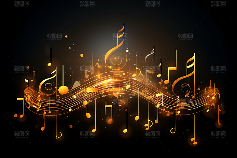 音乐音符跃动乐符素材