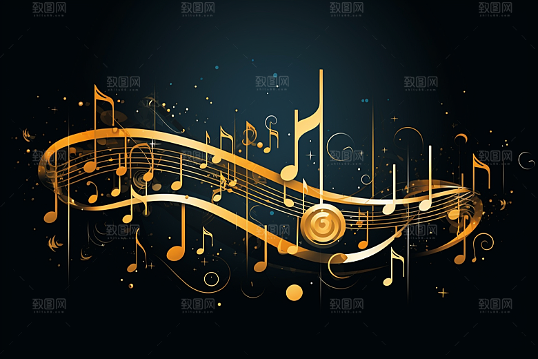 音乐音符律动灵动素材