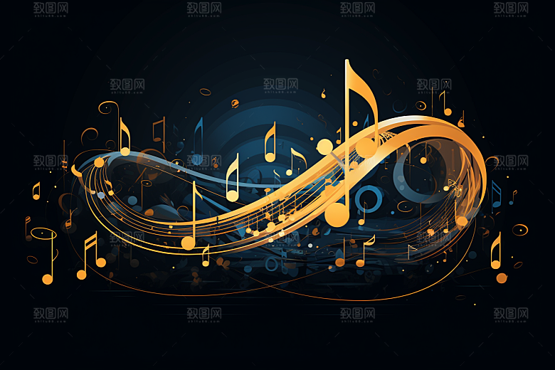 音乐音符彩色灵动素材