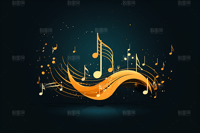 音乐音符彩色旋律素材
