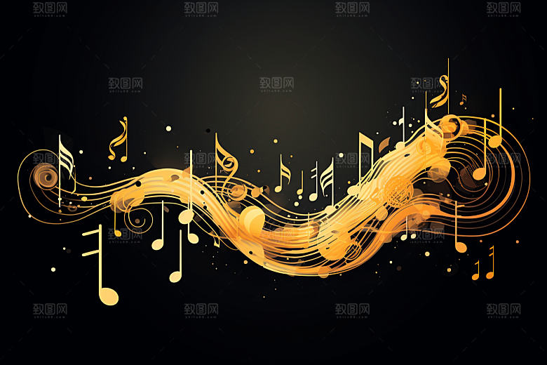 音乐音符跃动旋律素材
