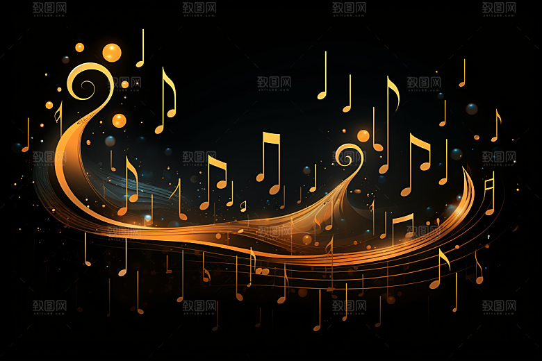 音乐音符乐章跃动素材