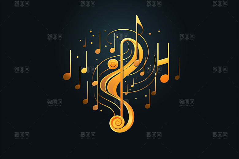 音乐音符旋律灵动素材