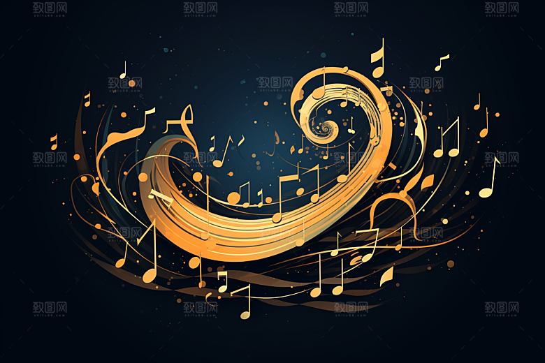 音乐音符律动乐章素材