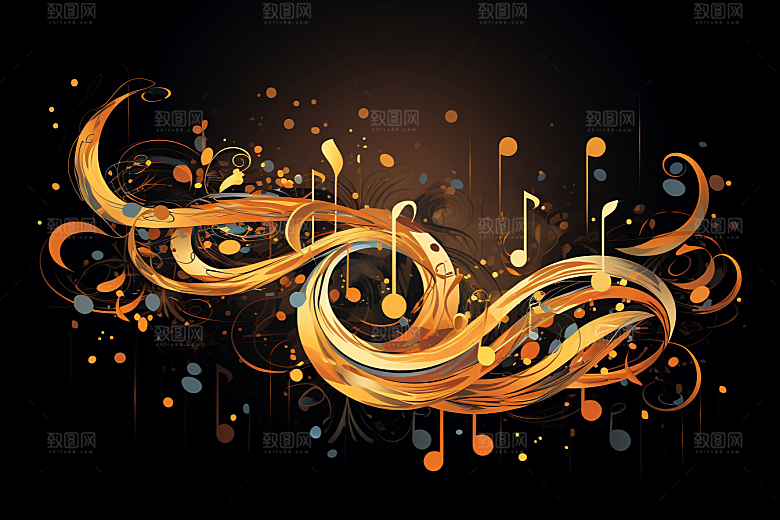 音乐音符彩色跃动素材
