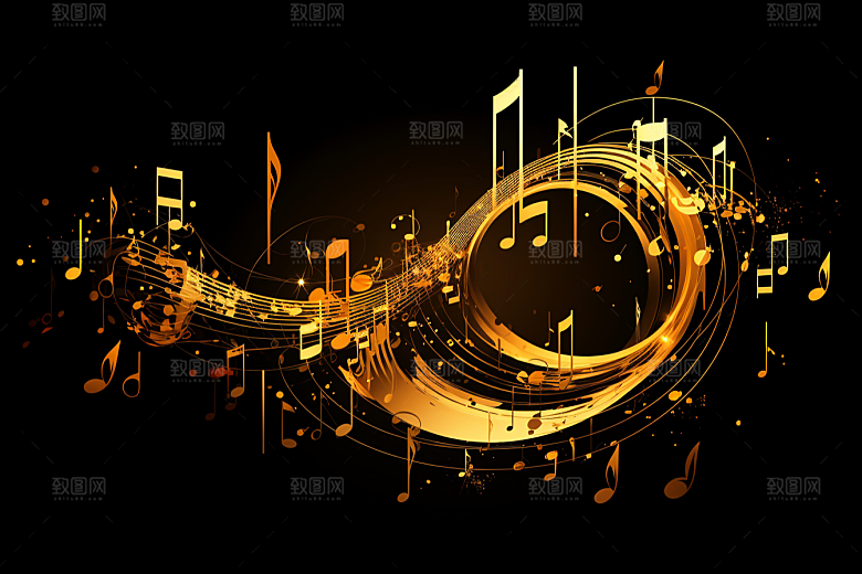 音乐音符跃动彩色素材