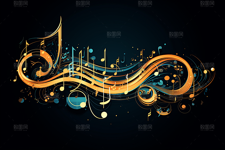 音乐音符动感彩色素材