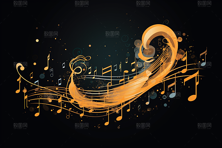 音乐音符跃动灵动素材