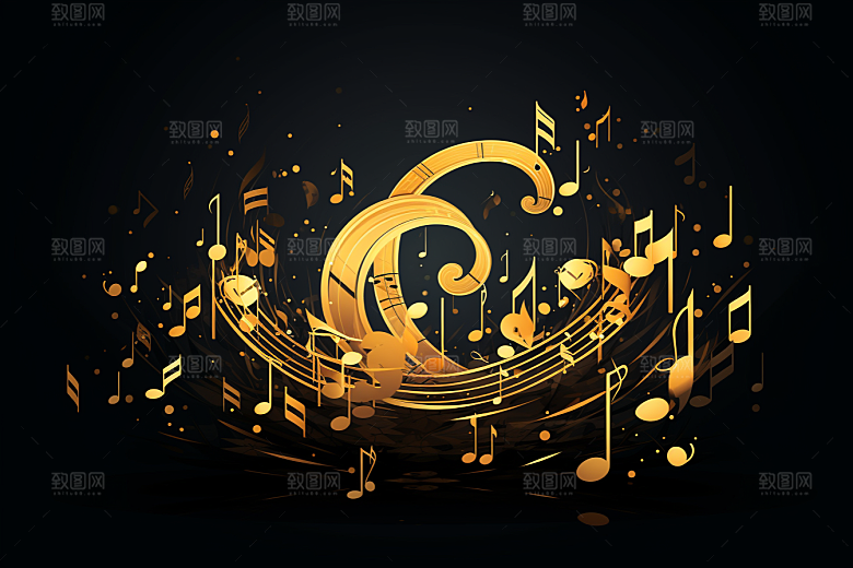 音乐音符彩色动感素材
