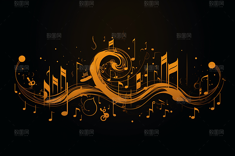 音乐音符律动彩色素材